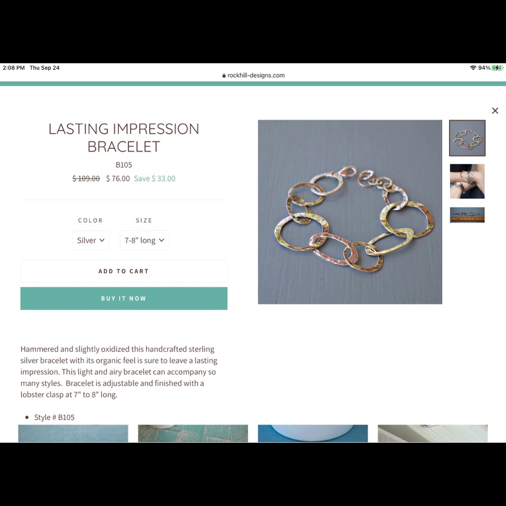 .925 sterling Silver from artisans in Israel